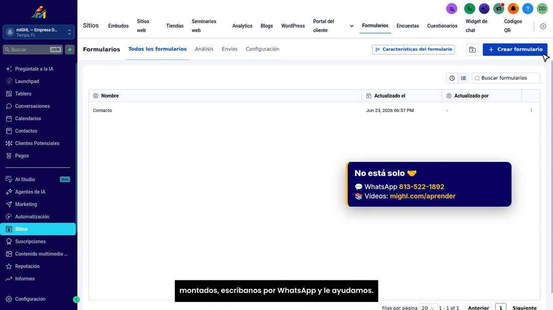 Si quiere que le dejemos su formulario y su automatización montados, escríbanos por WhatsApp y le ayudamos.