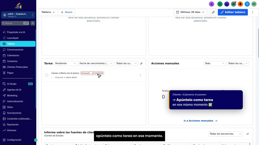 Un consejo: cuando un cliente le diga «llámeme el jueves», apúntelo como tarea en ese momento.